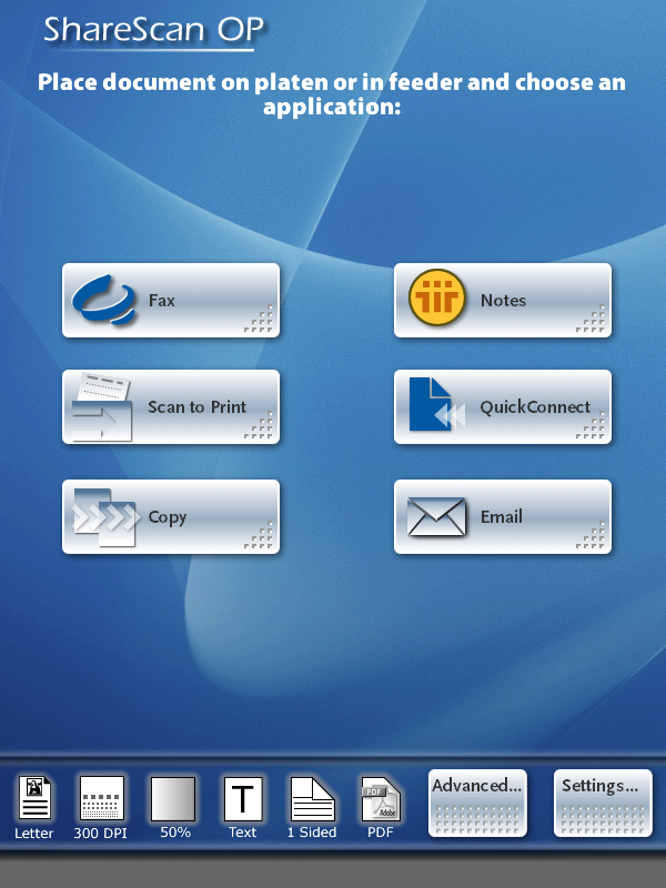 eCopy — Touch Panel Interface — image 1